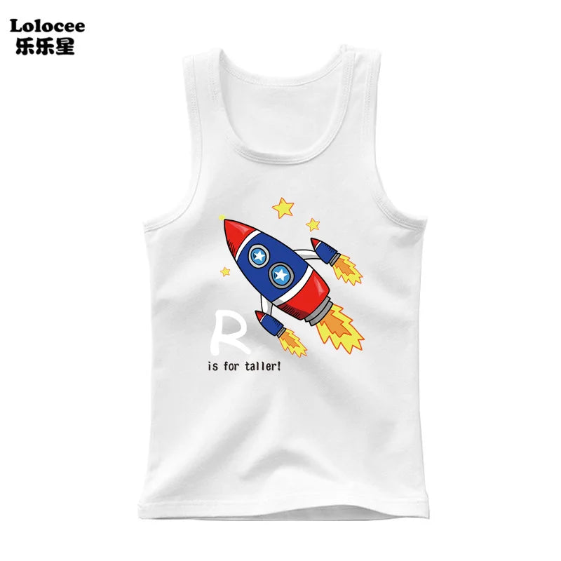 Stylish Kids Cotton Sleeveless T-Shirt – 4-Pack Summer Set