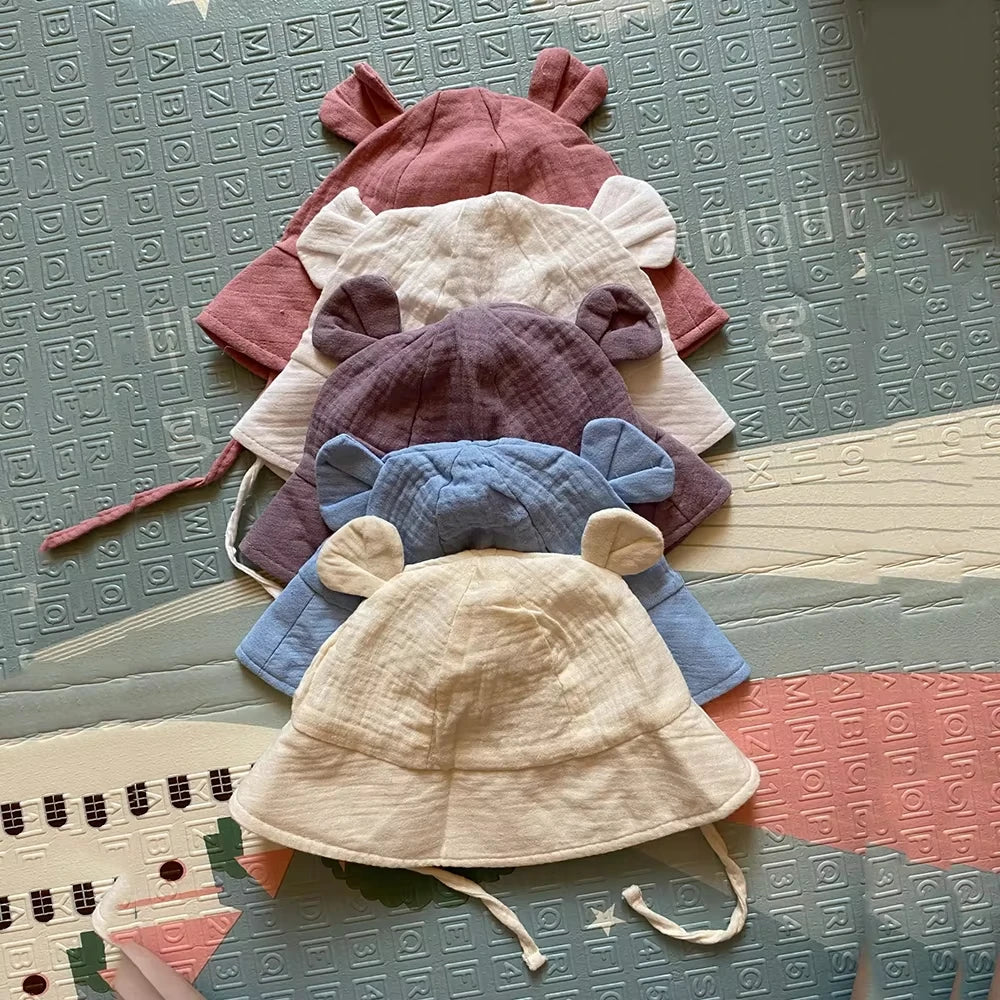 Charming Kids Summer Hat with Bear Ears