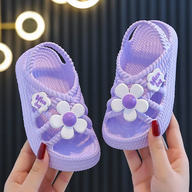 Adorable Baby Girl Summer Sandals with Floral Touch