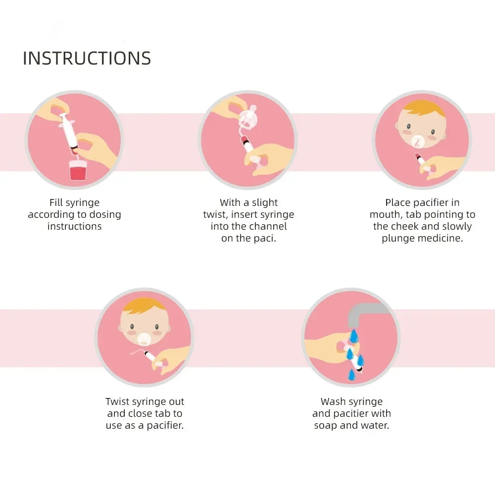 Pacifier Feeding Dispenser for Easy Medicine Use