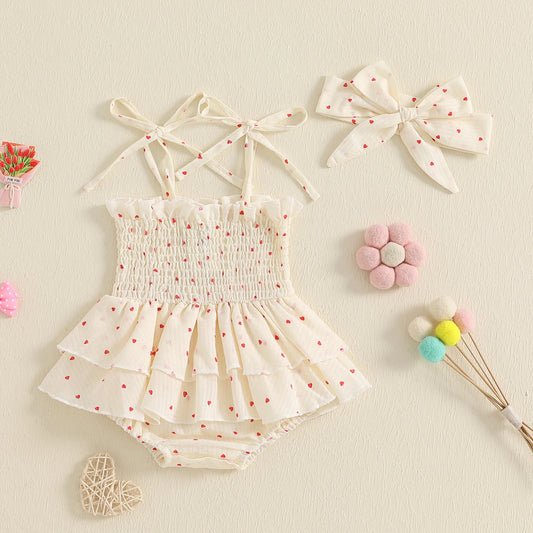 Adorable Baby Princess Dress with Hairband – Summer Ruffle Set