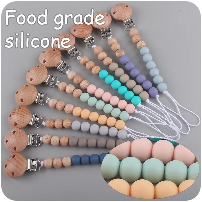 Colorful Baby Silicone Pacifier Chain – Safe & Chewable Clip