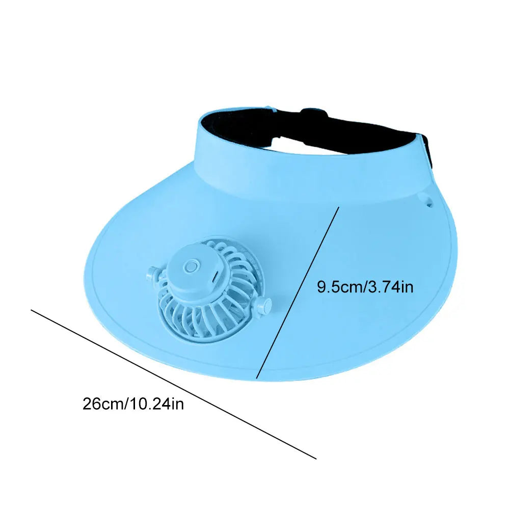 Solar-Powered Sun Visor Hat with Cooling Fan – 3 Speeds