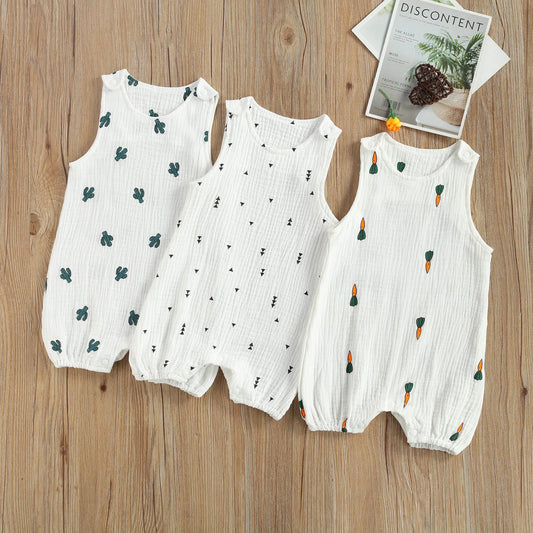 Adorable Cotton Sleeveless Rompers