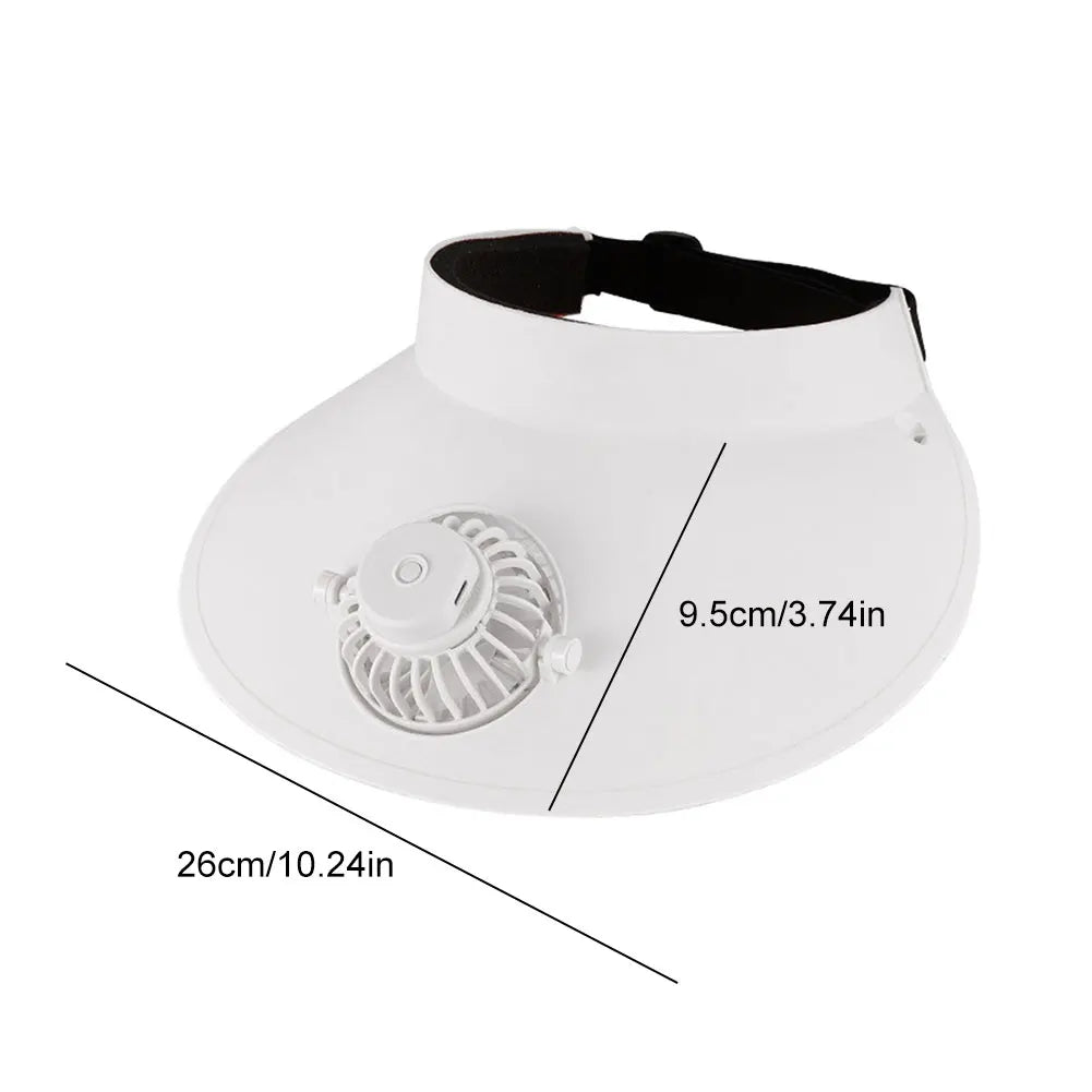 Solar-Powered Sun Visor Hat with Cooling Fan – 3 Speeds