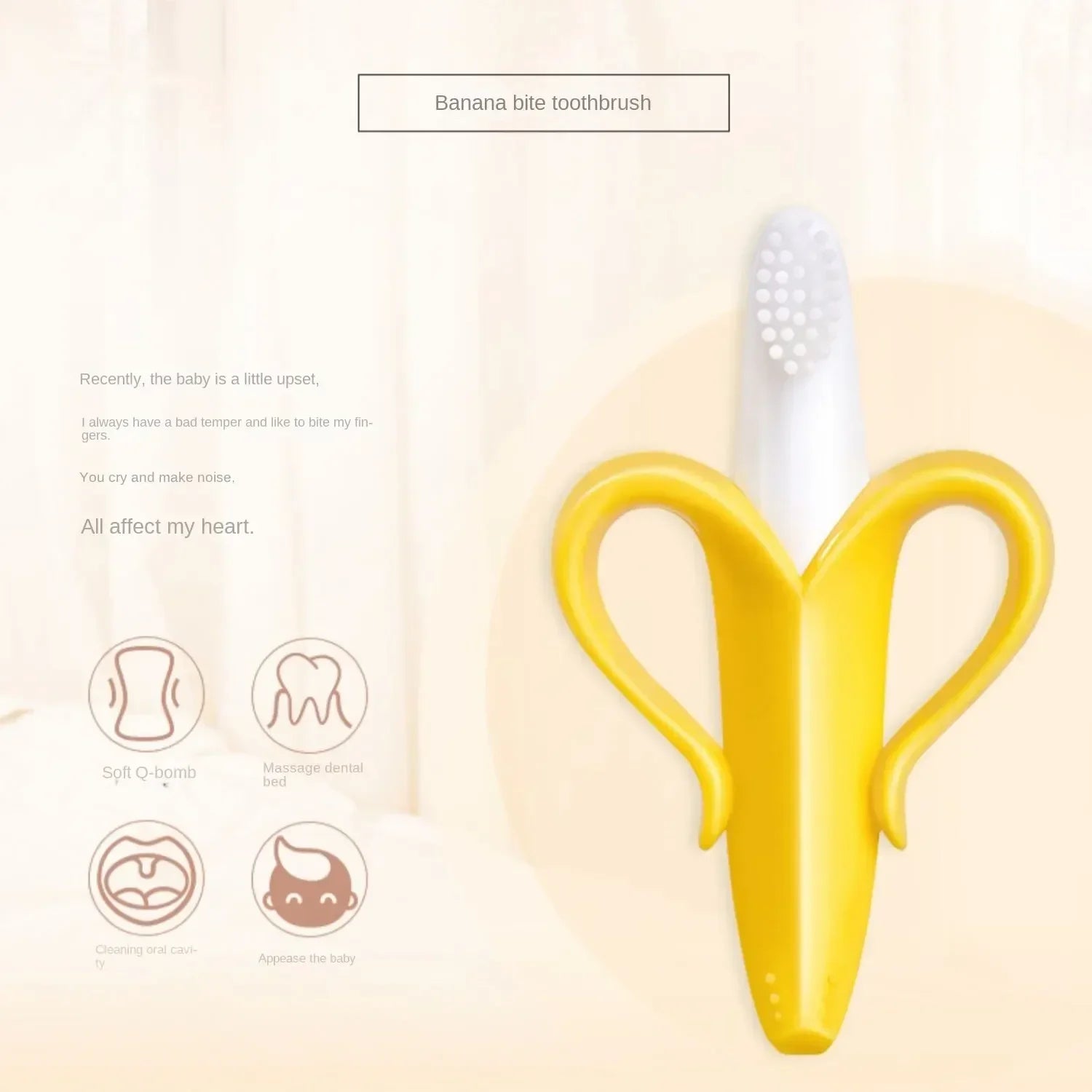 Baby Silicone Toothbrush in Fun Banana Shape