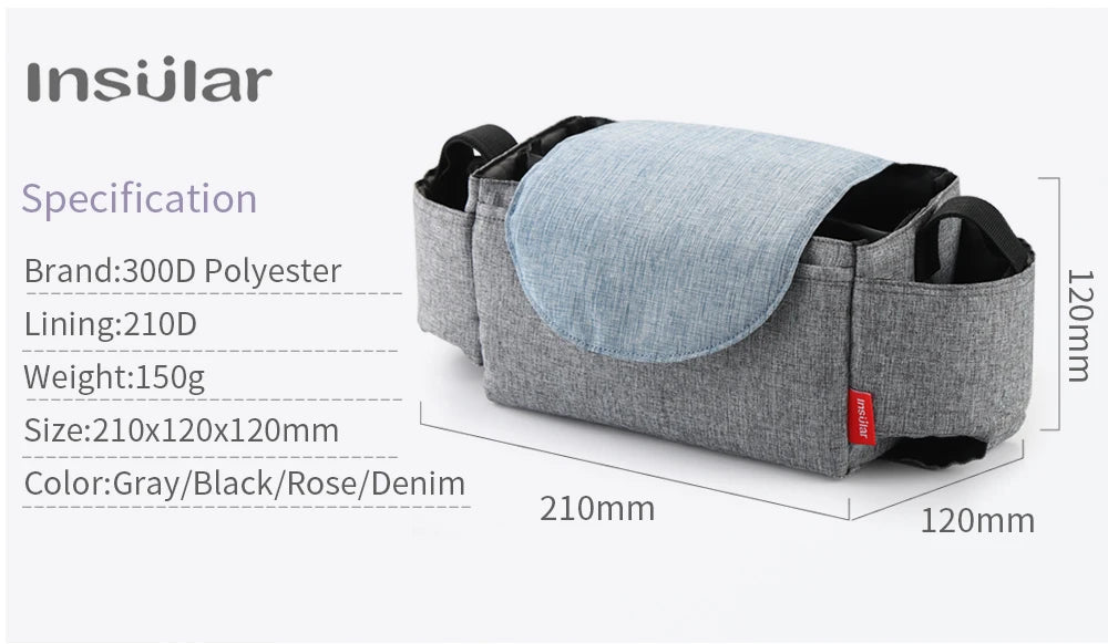 Insular Diaper Bag Baby Milk Bottle Insulation Bags Mummy Storage Bag For Baby Stuff Collection Stroller Accessories Baby Care