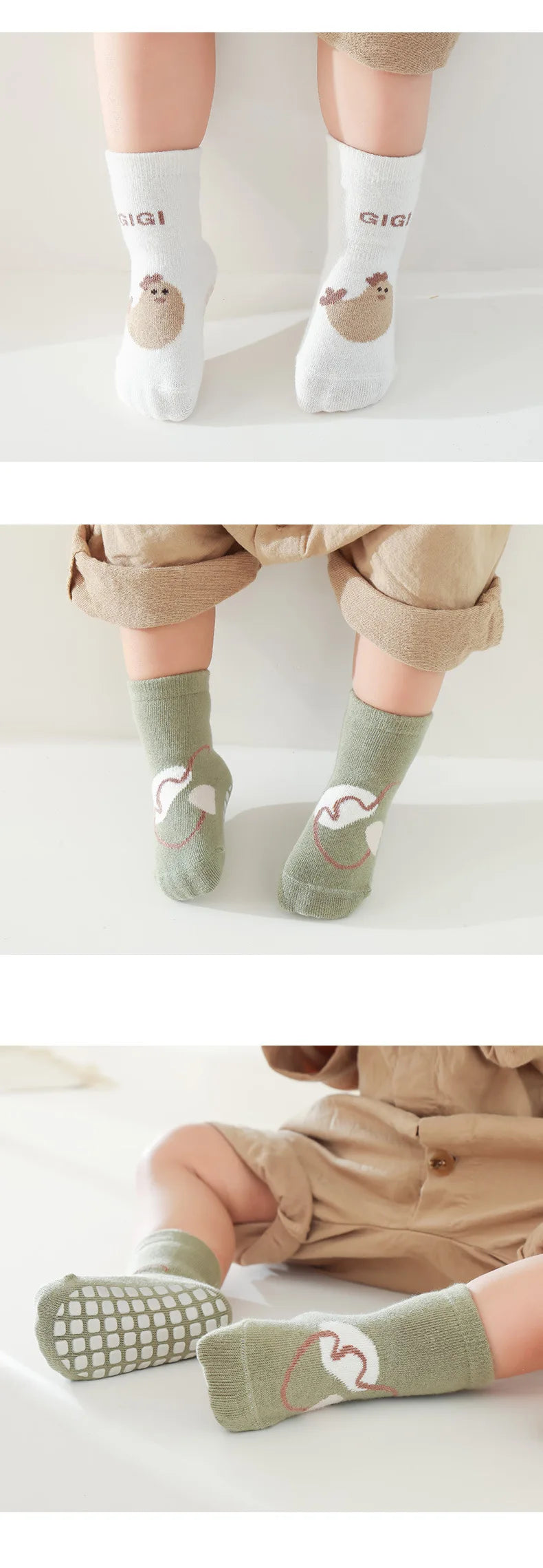 Autumn Winter  Socks Babies Non-slip Floor Sock Cartoon Bear Duck Cotton Print Newborn Toddler Accessories