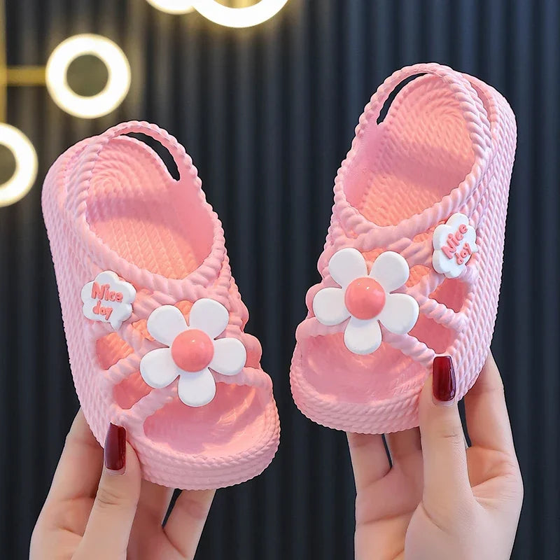 Adorable Baby Girl Summer Sandals with Floral Touch