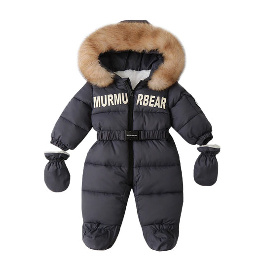 Cozy Infant Snowsuit with Fur Hood – Premium Winter Warmth