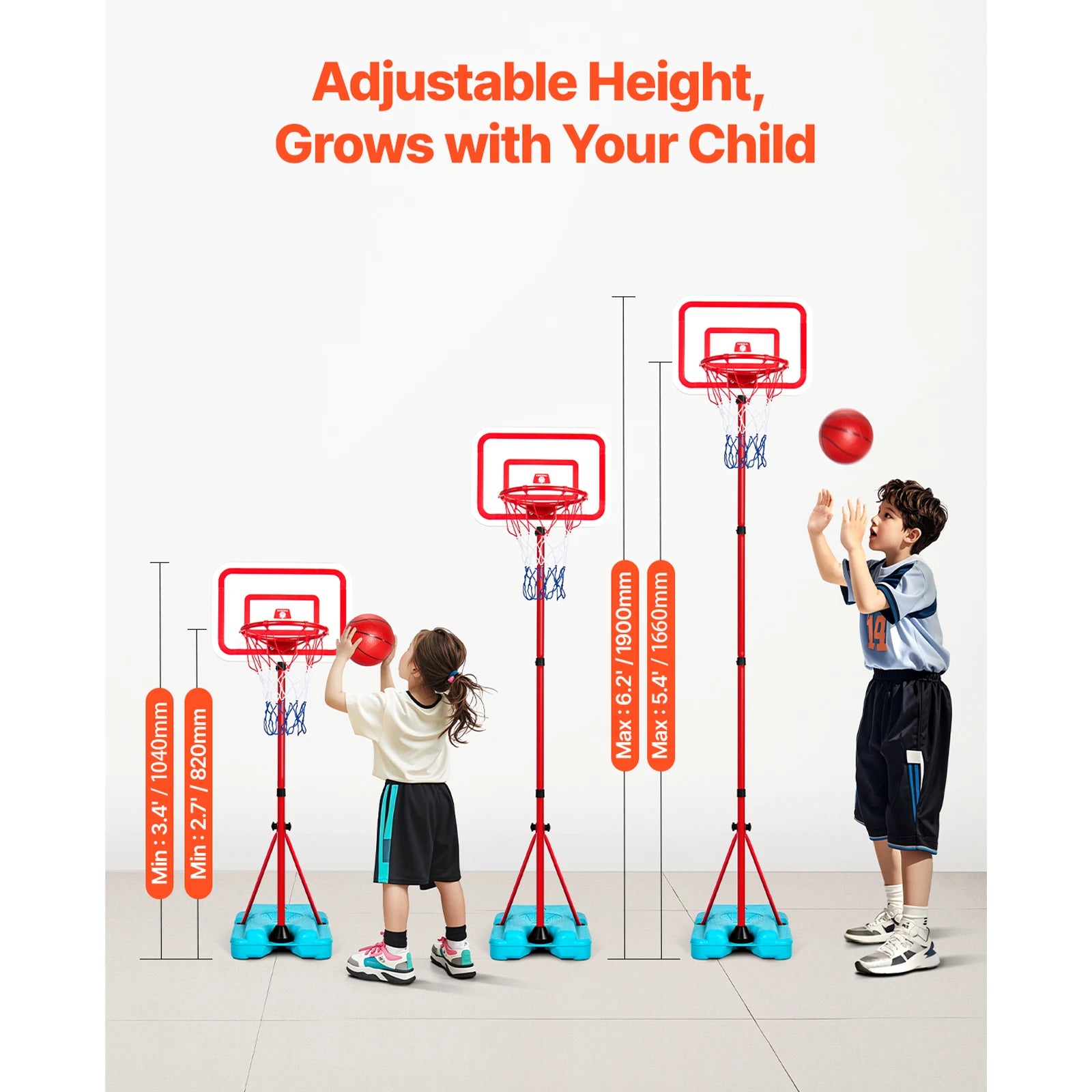 Adjustable Basketball Hoop for Kids