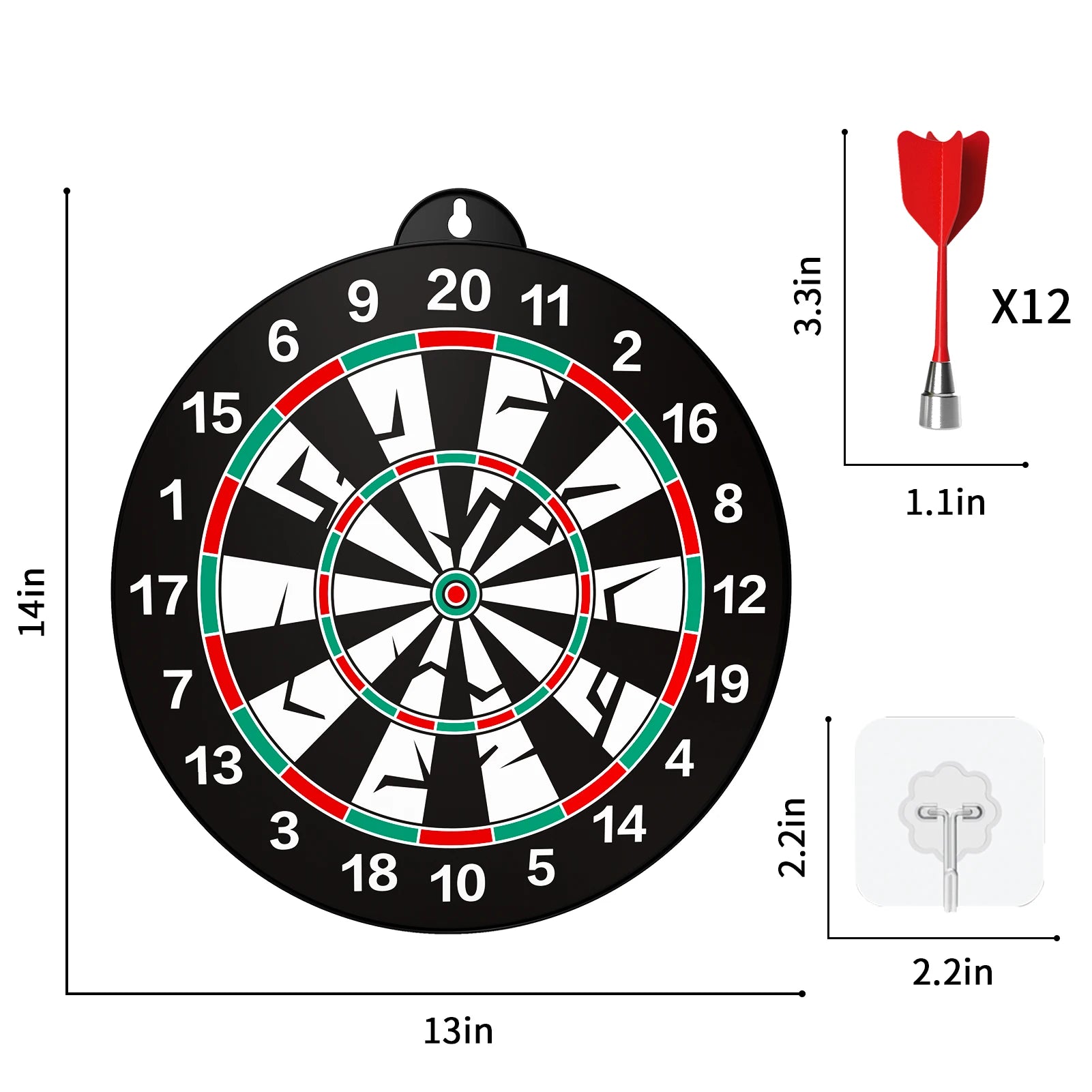 Double Sided Magnetic Dart Board for Kids