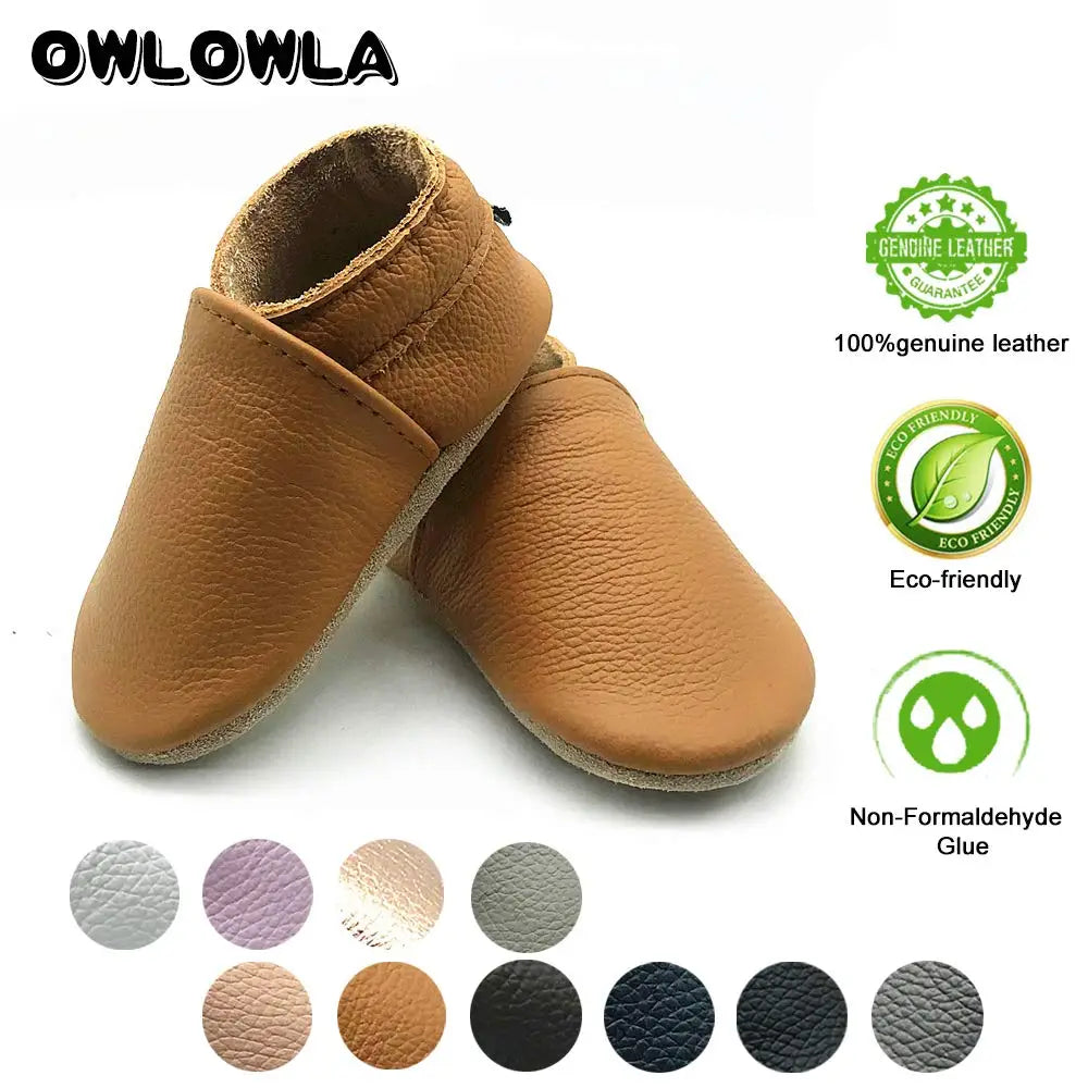 Owlowla Baby Shoes Soft Cow Leather Bebe Newborn Booties For Babies Infant Toddler Moccasins Slippers First Walkers