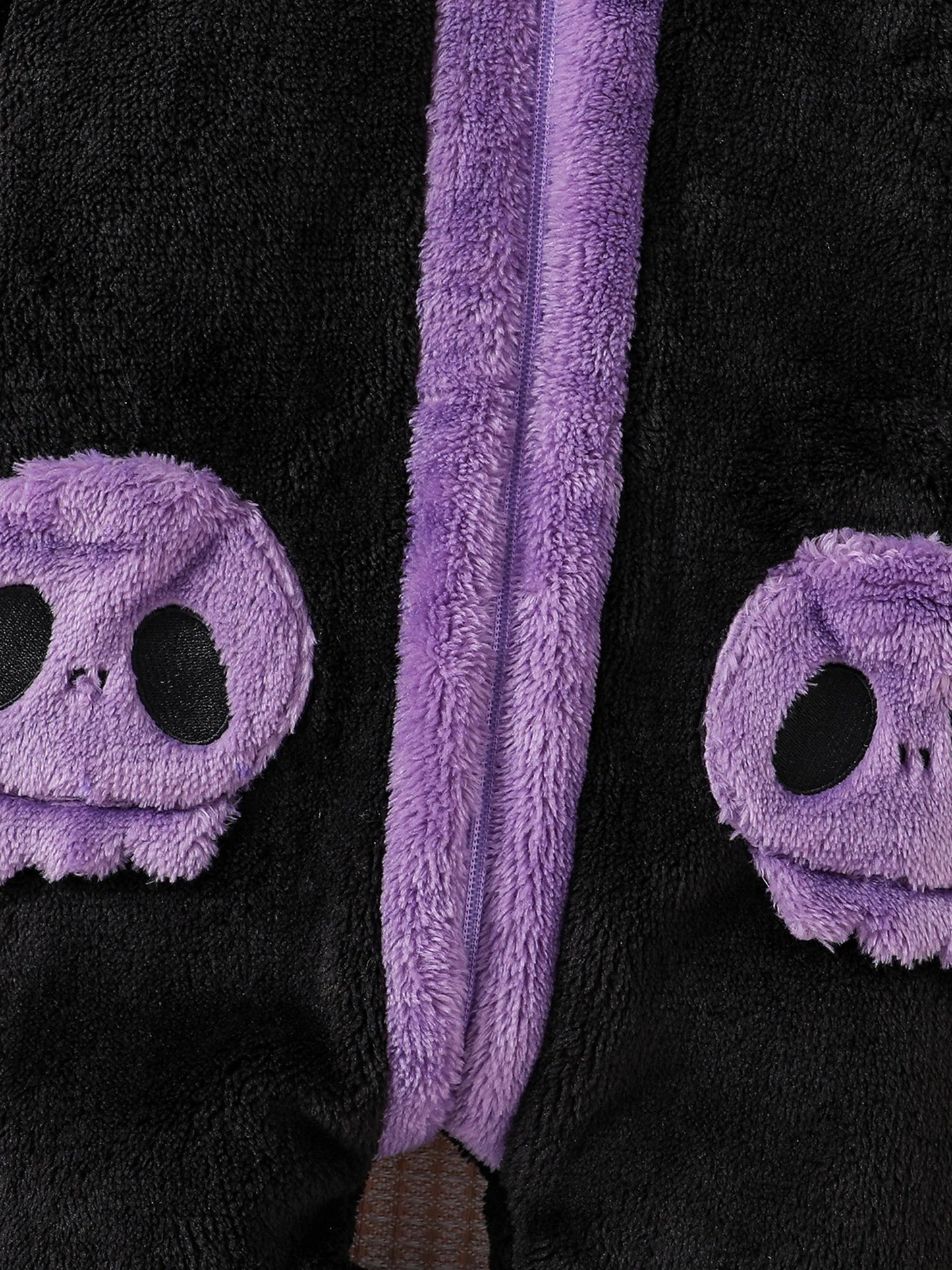 Black Cat Fleece Jumpsuit Costume – Toddler Baby Romper Halloween