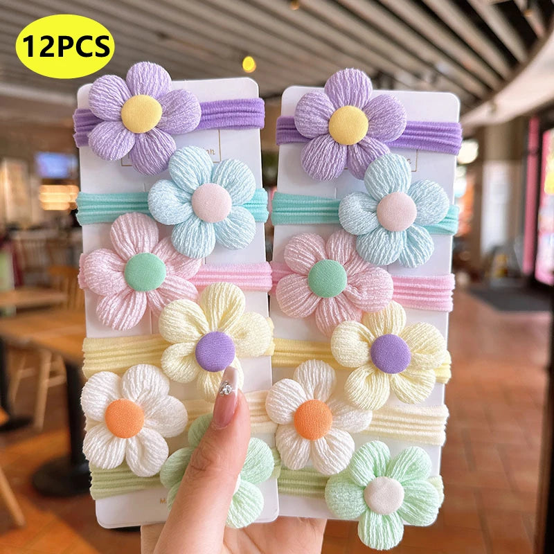 Charming Flowers Hair Bands Set – Perfect for Toddlers
