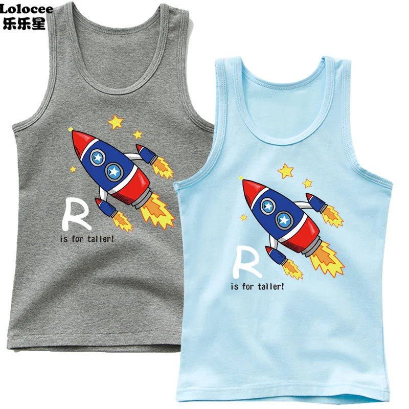 Stylish Kids Cotton Sleeveless T-Shirt – 4-Pack Summer Set