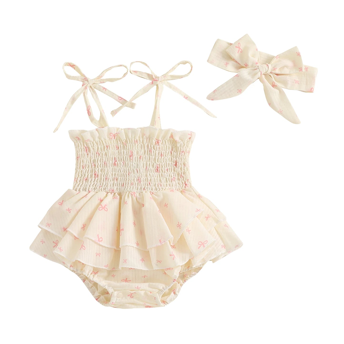 Adorable Baby Princess Dress with Hairband – Summer Ruffle Set