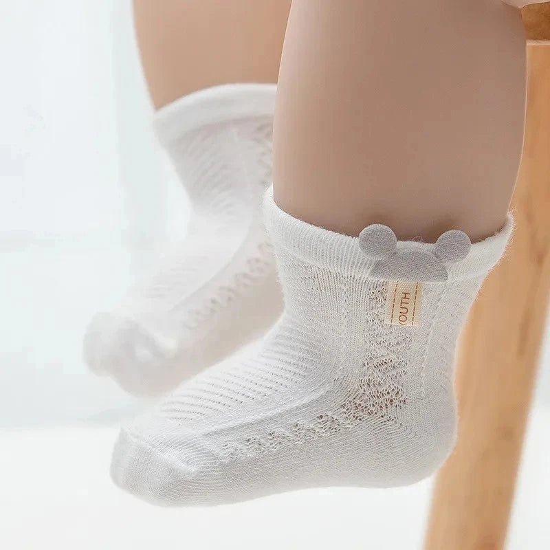 Soft Baby Girl Socks with Bows – 4 Pairs of Cute Style