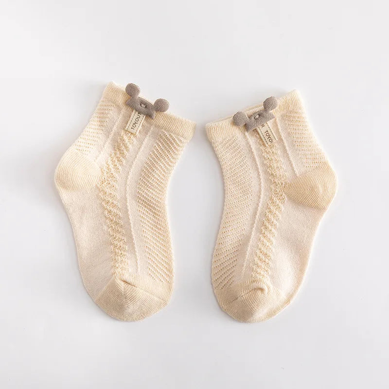 Soft Baby Girl Socks with Bows – 4 Pairs of Cute Style