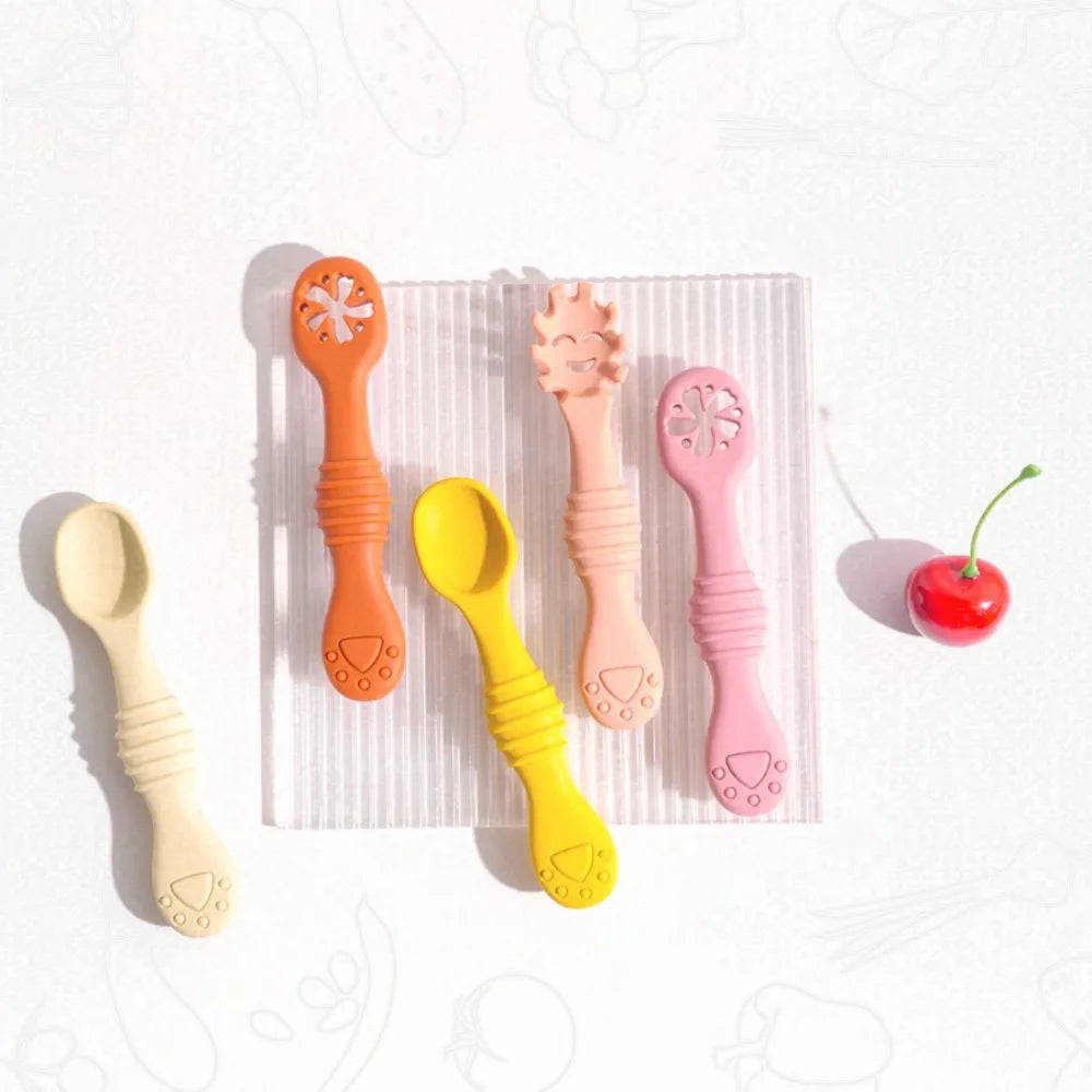 3PCs Baby Silicone Spoons