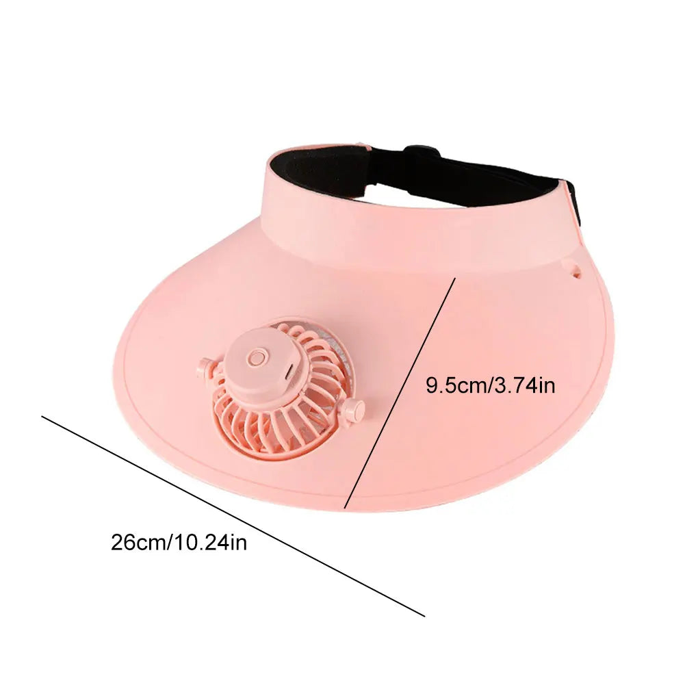 Solar-Powered Sun Visor Hat with Cooling Fan – 3 Speeds