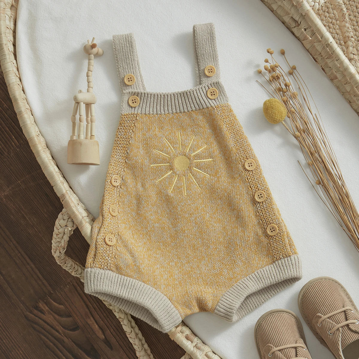 Adorable Pink Knitted Romper for Babies – Soft & Stylish