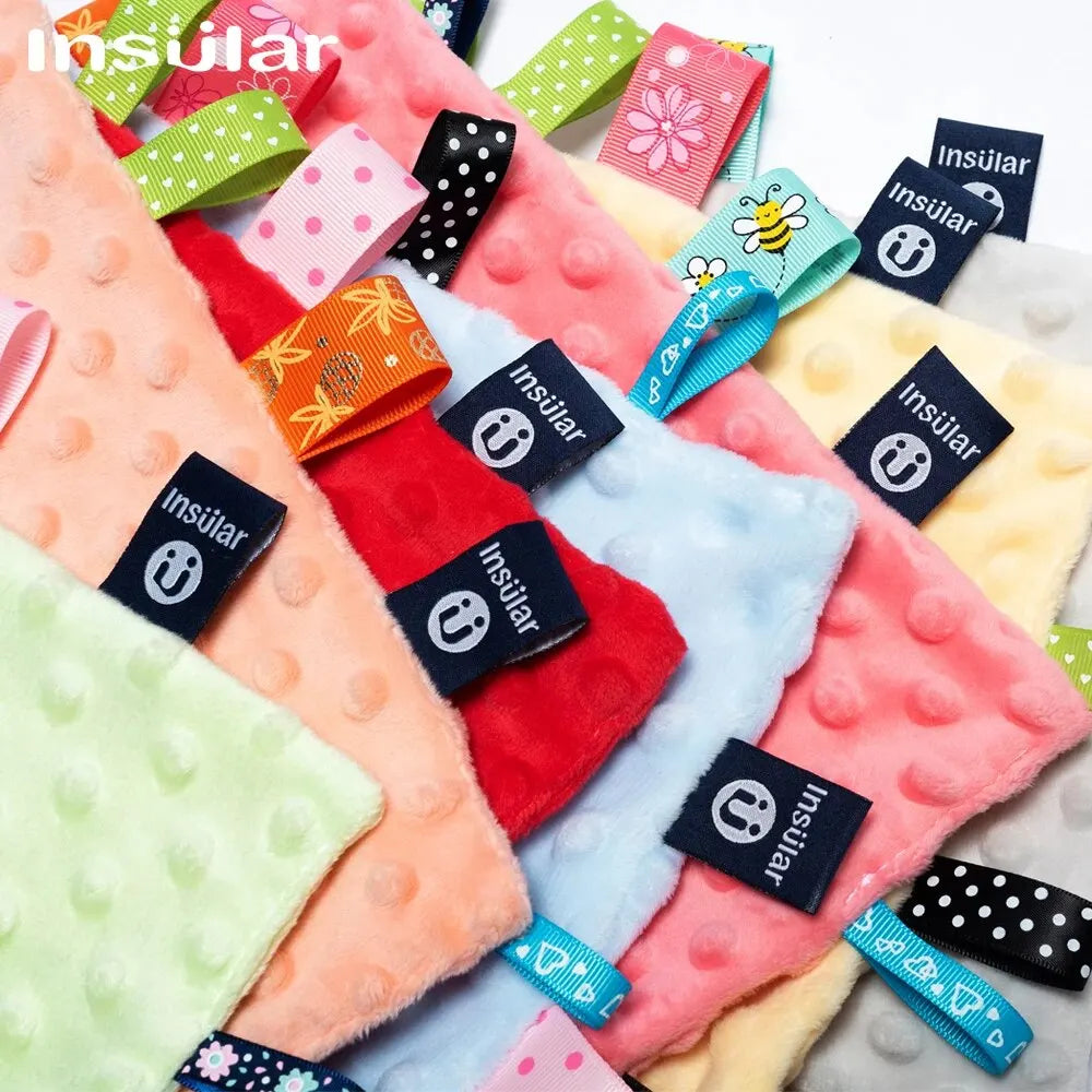 Baby Security Blanket with Colorful Tags - (Eat me) Towel