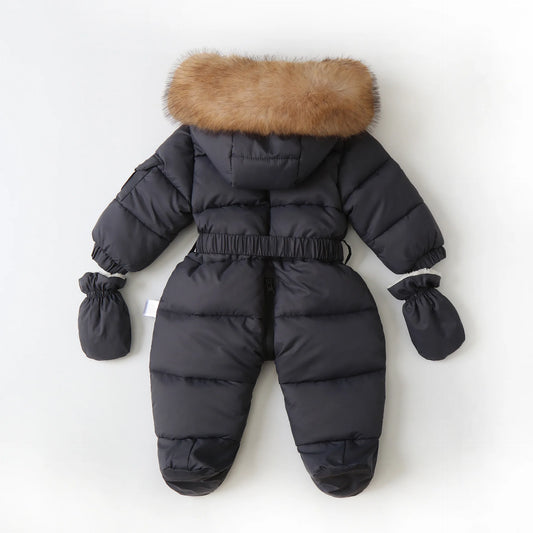Cozy Infant Snowsuit with Fur Hood – Premium Winter Warmth