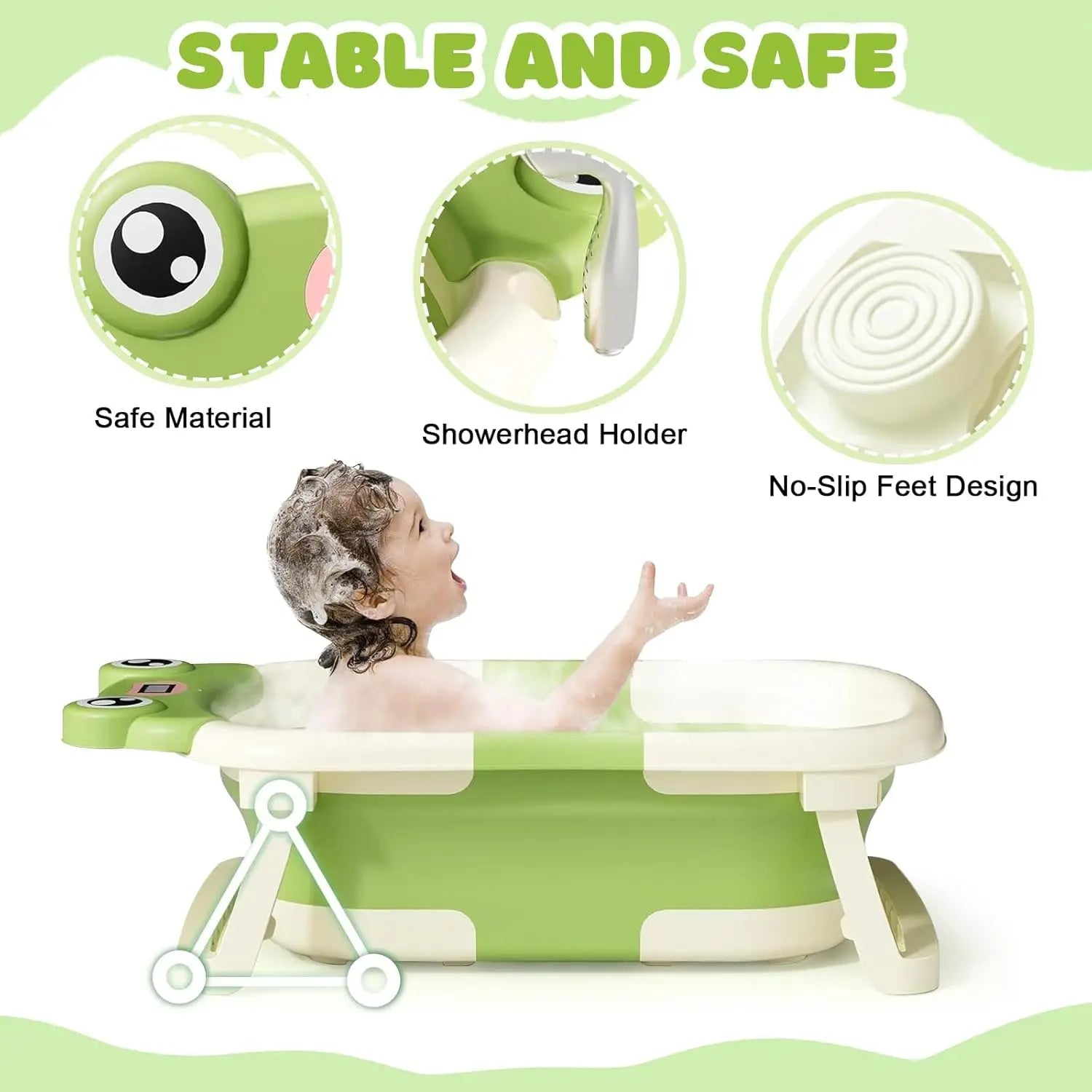 Baby Bath Tub with Foldable Design