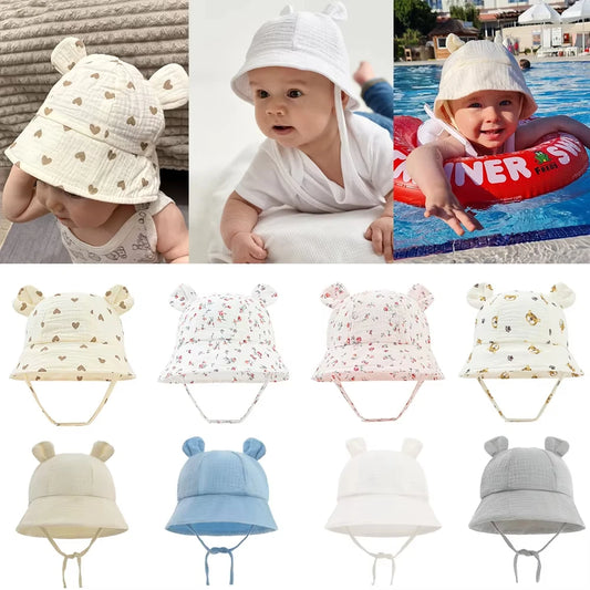 Charming Kids Summer Hat with Bear Ears