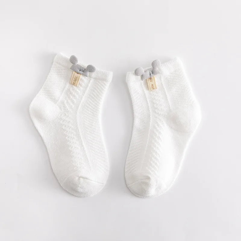 Soft Baby Girl Socks with Bows – 4 Pairs of Cute Style