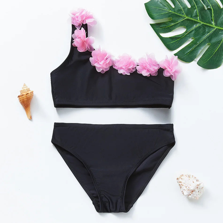 Charming Girls Swimsuits Fish Scale Print