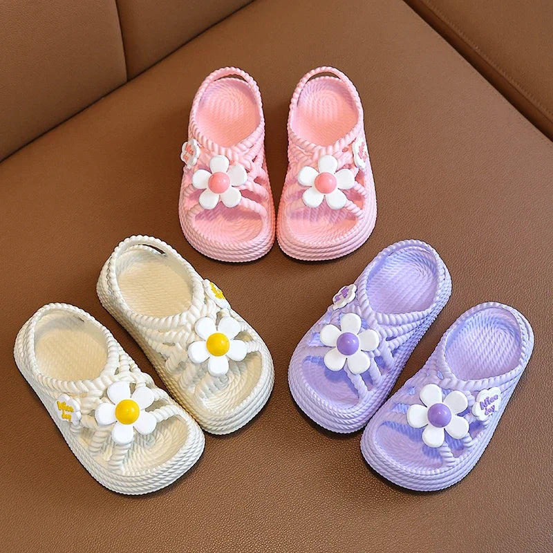 Adorable Baby Girl Summer Sandals with Floral Touch