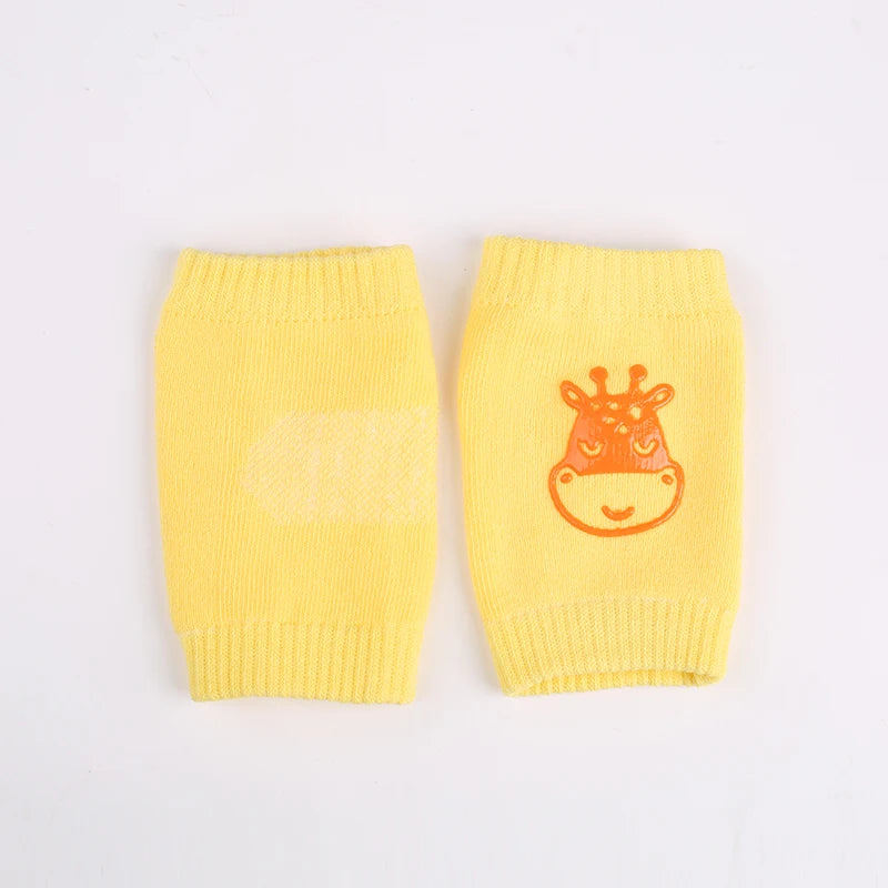 Yellow Giraffe Baby Knee Pads For Crawling